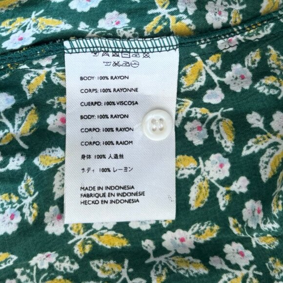 Faithfull The Brand x Anthropologie Farah Green Floral Midi Dress - Size 10 - Picture 5 of 6